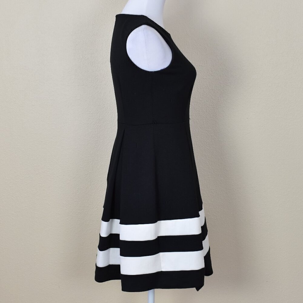 Calvin Klein Stripe A-Line Fit and Flare Dress - Petite 6 - Picture 5 of 7